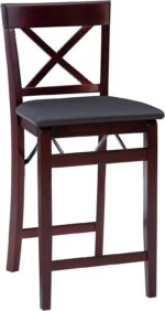 Linon Triena X Back Folding Counter Stool, Brown - Image 2