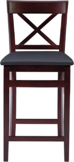 Linon Triena X Back Folding Counter Stool, Brown - Image 13