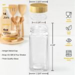 AOZITA 14 Pcs Spice Jars with Bamboo Lids - 4oz Square Spice Bottles with Spice Labels, Shaker Lids, Funnel - Image 4