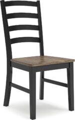 Signature Design by Ashley Wildenauer Rustic Armless Dining Chair, Set of 2, Black & Light Brown - Image 9