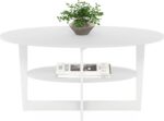 Furinno Jaya Oval Coffee Table, 35.43 (W) x 16.49 (H) x 19.69 (D) inches, White - Image 6