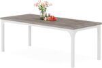 Tribesigns Farmhouse Dining Table for 6-8, 70.9 Inch Rectangular Wood Kitchen Table with Heavy Duty Metal Legs, Industrial Dinner Table for Dining Room, Living Room, Grey and White - Image 9