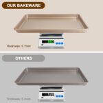 Baking Sheet Pan Set of 3, Commercial Cookie Sheets for Baking, Nonstick Half/Quarter/Jelly Roll Pans Replacement Toaster Oven Tray, Heavy Duty & Easy Clean, Champagne Gold - Image 5