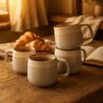 Ceramic Coffee Mugs Set of 4, 12 oz Stoneware Coffee Cups with Comfortable Handle for Latte, Tea, Cappuccino, Cocoa -Microwave and Dishwasher Safe - Modern Unique Aesthetic - Reactive Glaze - Image 5