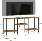 TV Stand for Bedroom 50 Inch TV Stand with Power Outlet 3 Tier Entertainment Center with Storage TV Console Table for 50 43 40 32 Inch TV, Rustic Brown - Image 3