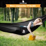 Covacure Camping Hammock - Lightweight Double Hammock, Hold Up to 772lbs, Portable Hammocks for Indoor, Outdoor, Hiking, Camping, Backpacking, Travel, Backyard, Beach(Black) - Image 3