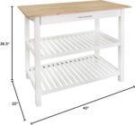 Casual Home Kitchen Island with Solid American Hardwood Top, Natural/White, 40" W (373-91) - Image 6