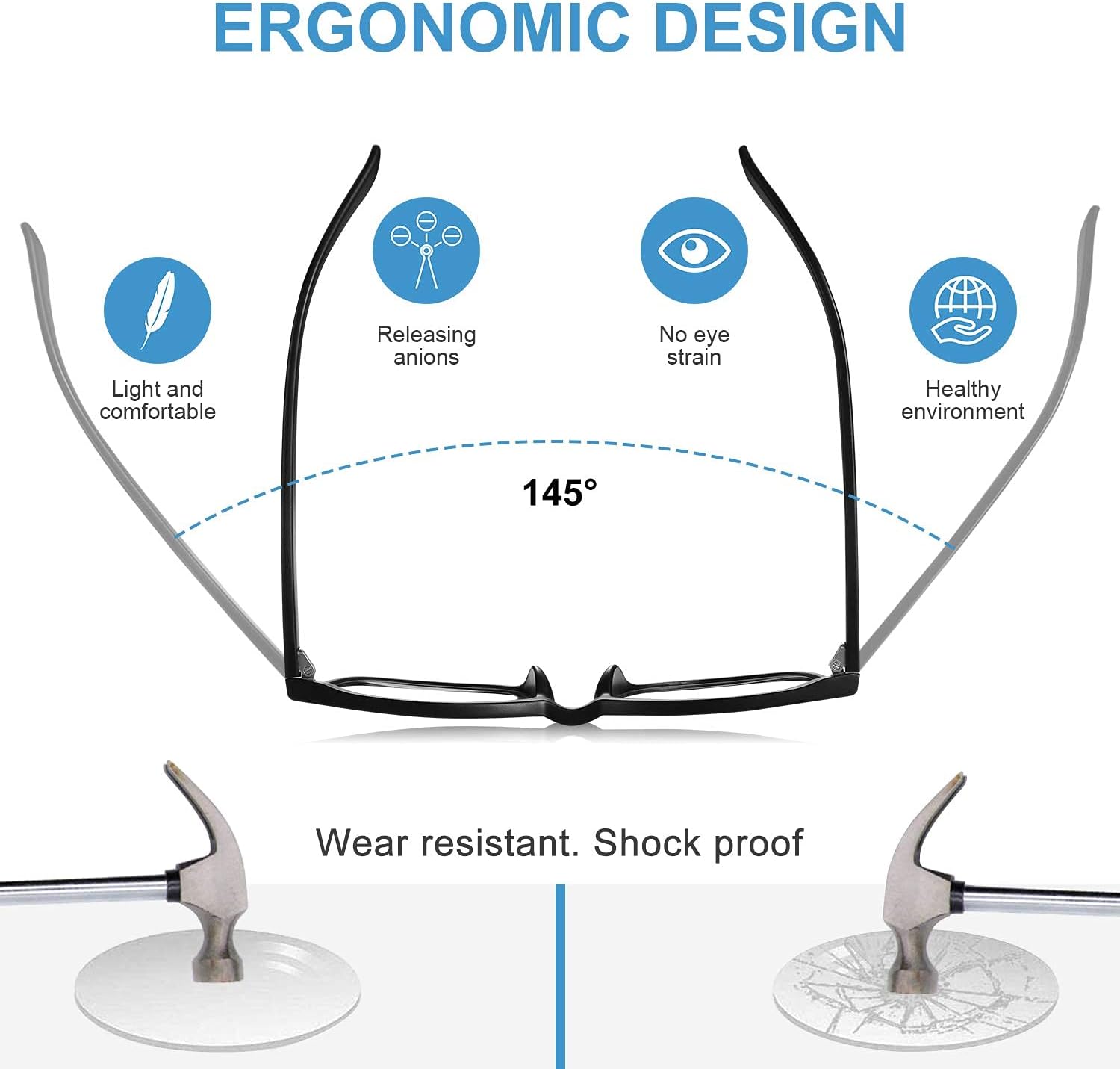 61aBfNHdacL._AC_SL1500_.jpg Okany Blue Light Blocking Glasses for Women Men Woman Black Computer Screen Filter Gaming Glasses Womens Mens 99.9% Blue Light Blocker Round Fashion Eye Glasses - Image 6