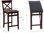 Linon Triena X Back Folding Counter Stool, Brown - Image 4