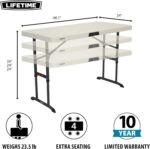 LIFETIME 80387 4-Foot Commercial Adjustable Folding Table, Almond - Image 4