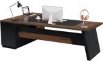 Tribesigns 78" L-Shaped Executive Desk, Large Office Desk with Drawers and Lateral File Cabinet, Business Furniture with Storage Shelves, Modern Computer Desk for Home Office, Walnut & Black - Image 9