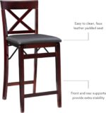 Linon Triena X Back Folding Counter Stool, Brown - Image 9