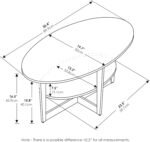 Furinno Jaya Oval Coffee Table, 35.43 (W) x 16.49 (H) x 19.69 (D) inches, White - Image 4