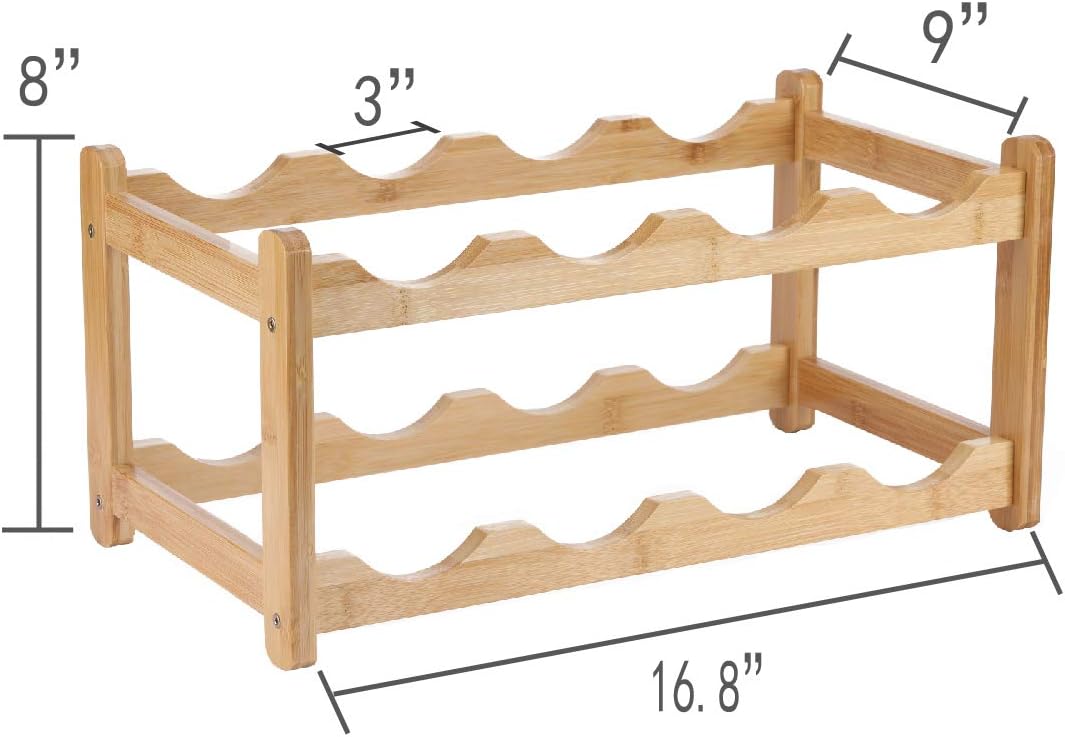 61kRM0FbWL._AC_SL1219_.jpg Wine Rack 8 Bottle 2-Tier Eco-Friendly Bamboo Wine Storage Easy-Assembly Space-Saving for Wine Lovers,Kitchen Wine Organizer for Countertop,Pantry, Home,Room Decor,Bar - Image 8