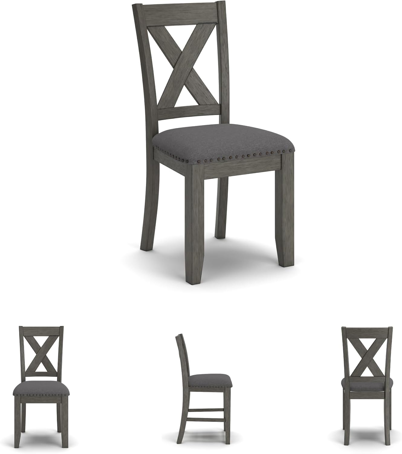 61kuY2exHtL._AC_SL1500_.jpg Signature Design by Ashley Caitbrook Rustic 7 Piece Dining Set, Include Table and 6 Chairs, Gray - Image 7