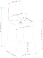 Walker Edison Xuma Modern Faux Leather Armless Low Back Counter Stool, Set of 2, Whiskey Brown - Image 4