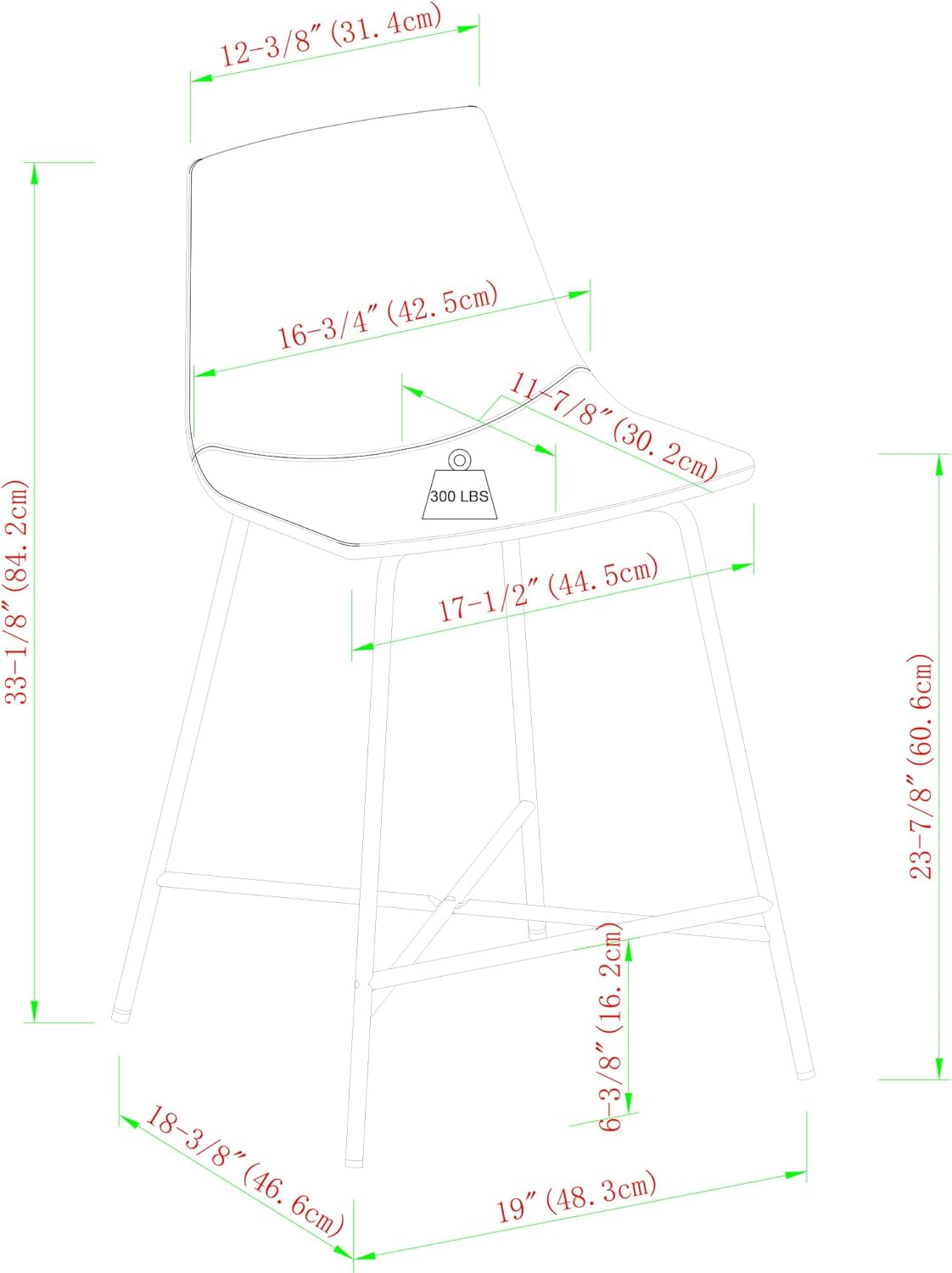 61lW3bwYklL._AC_SL1500_.jpg Walker Edison Xuma Modern Faux Leather Armless Low Back Counter Stool, Set of 2, Whiskey Brown - Image 4