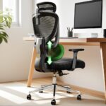Marsail Ergonomic Office Chair with Adjustable Lumbar Support & 2D Headrest, Breathable Mesh Desk Chair with Adjustable Arms, Swivel Rolling Task Chair for Home Office, Black - Image 2