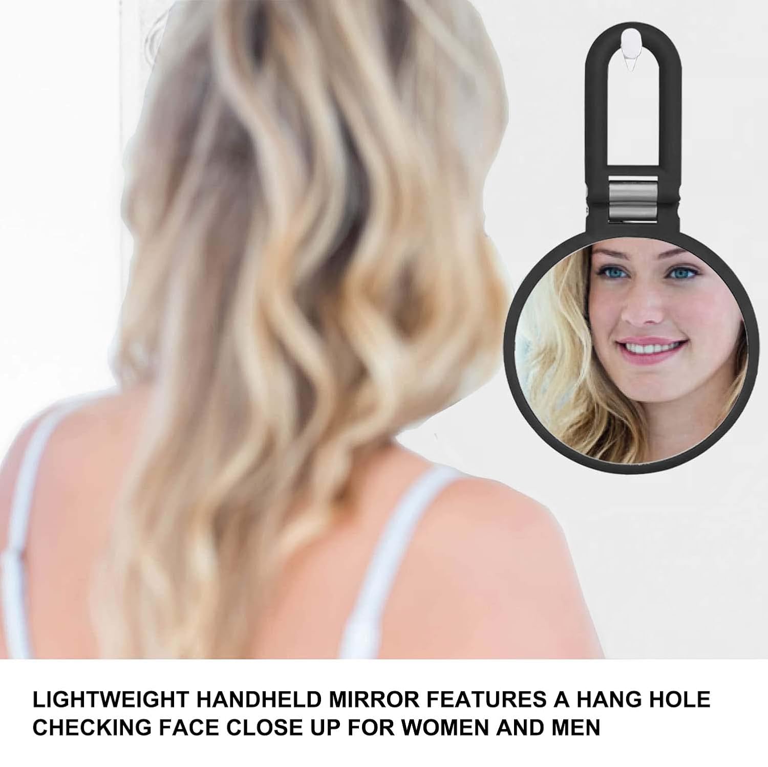 61sa-mjeG0L._SL1500_.jpg Magnifying Handheld Mirror Double Sided, 1X 15X Magnification Hand Mirror, Travel Folding Held Adjustable Rotation Pedestal Makeup Desk Vanity - Image 10