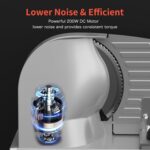 Meat Slicer, 200W Meat Slicer Machine for Home, DC Motor Quiet Deli Slicer with 2 Removable 7.5'' Stainless Steel Blades, Adjustable Dial for 0-15mm, Electric Food Slicer for Meat, Cheese, Bread - Image 3