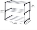 Stackable Small Shoe Rack, Entryway, Hallway and Closet Space Saving Storage and Organization (3-Tier, Black) - Image 4
