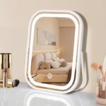 Travel Makeup Mirror with Lights, Portable Small Beauty LED Vanity Mirror with Lights, 1200mAh Battery, Dimmable Touch Screen, Tabletop Folding Compact Mirror,Women Gift - Image 6
