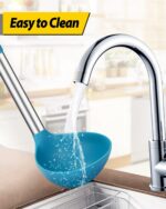 Pack of 2 Ladle Spoon,Silicone Large Spoon for Soup,Non Stick Kitchen Utensils with High Heat Resistant,BPA Free Perfect Kitchen Tools for Cooking, Stirring,Serving Soups (GREY-BLUE) - Image 6