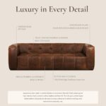 POLY & BARK Capa 92" Sofa – Chocolate Brown Full-Grain Pure-Aniline Italian Leather, Boxy Modern Design, Feather-Fiber Cushions, Solid Wood Frame - Image 5