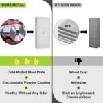 Armoire Wardrobe Closet with Doors, 71'' Wardrobe Cabinet with Hanging Rod, Metal Closet with 2 Adjustable Shelves for Bedroom School, Employee, Gym, Armarios De Ropa para Dormitorio, White - Image 6