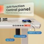 DEVAISE Standing Desk with Drawers, Whole-Piece Glass Adjustable Height Desk, 48 Inch Electric Stand Up Desk, Quick Install, White - Image 6