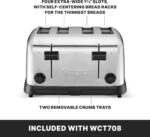 Waring (WCT708) Four-Compartment Pop-Up Toaster, Silver - Image 5