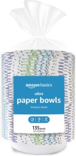 Amazon Basics Ultra Paper Bowls, 20 Oz, Disposable, 540 Count (4 packs of 135), White (Previously Encore) - Image 2