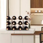 Countertop Wine Rack - 12 Bottle Freestanding Wine Bottle Holder Stand - 3 Tier Wooden Wine Storage Rack - Walnut Wavy Wine Organizer for Cabinet Pantry Home Kitchen Bar - Image 6