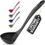 Zulay Kitchen Soup Ladle – Ergonomic, Heat-Resistant & Versatile for Serving Soup, Chili, Gravy & More - Black - Image 2