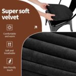 SINOSSO Kitchen Magnetic Metal Chair Cushions Set of 2, 14" Luxury Velvet Memory Foam Seat Pads for Cafe Stackable Chair (U-Shape, Black, 2) - Image 4