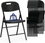 100 Pack Thicker 800 LBS Black Folding Chairs, Commercial Grade Folding Chair, Foldable Chairs for Events - Image 2