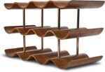 Countertop Wine Rack - 12 Bottle Freestanding Wine Bottle Holder Stand - 3 Tier Wooden Wine Storage Rack - Walnut Wavy Wine Organizer for Cabinet Pantry Home Kitchen Bar - Image 2