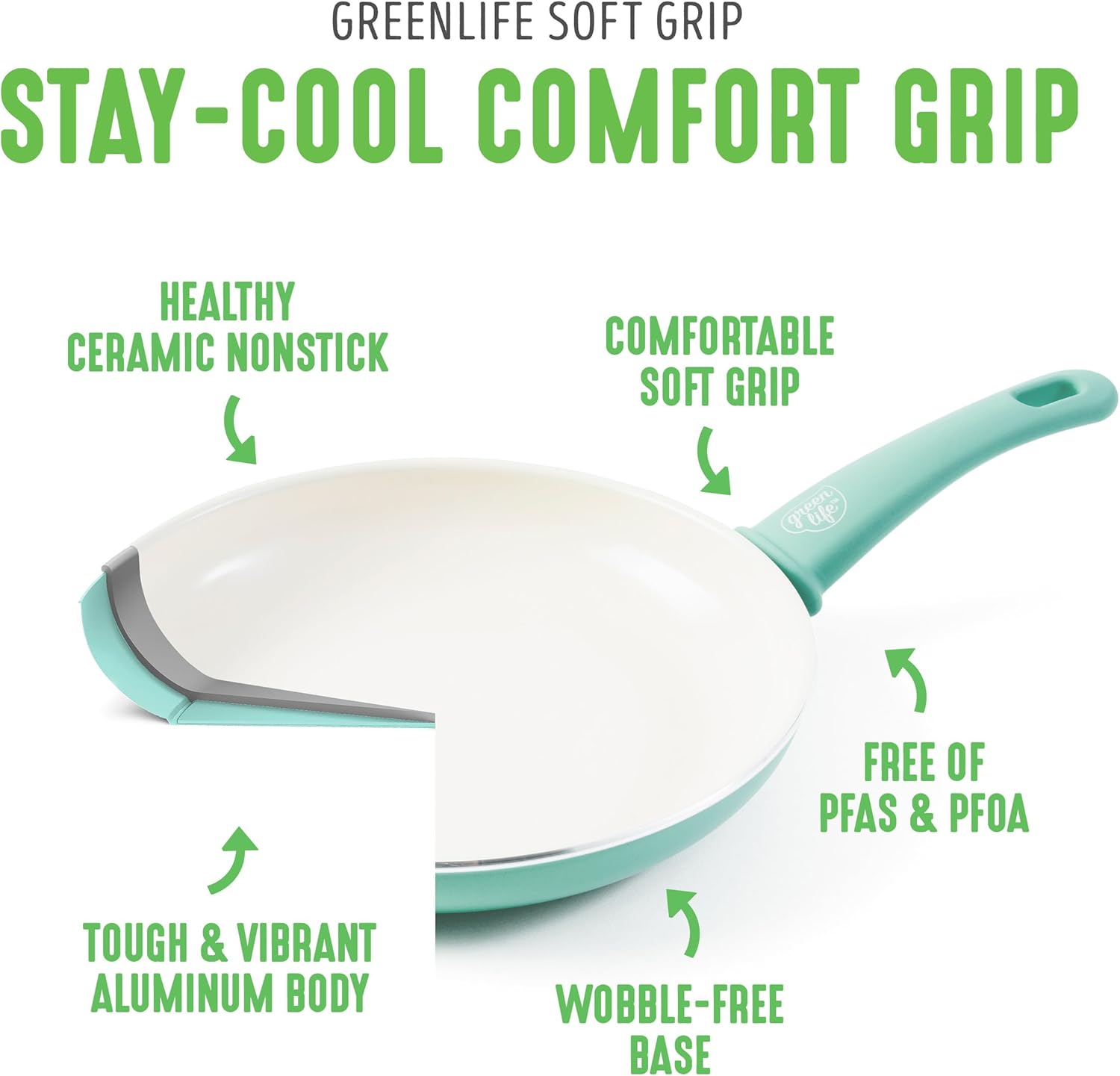 716Cae4MqL._AC_SL1500_.jpg GreenLife 6QT Nonstick Stockpot with Straining Lid, Soft Grip, PFAS-Free Ceramic, Pour Spout, Multipurpose Cooking Pot, Sauces & Soups, Milk Pan, Stay-Cool Handles, Dishwasher & Oven Safe, Turquoise - Image 4