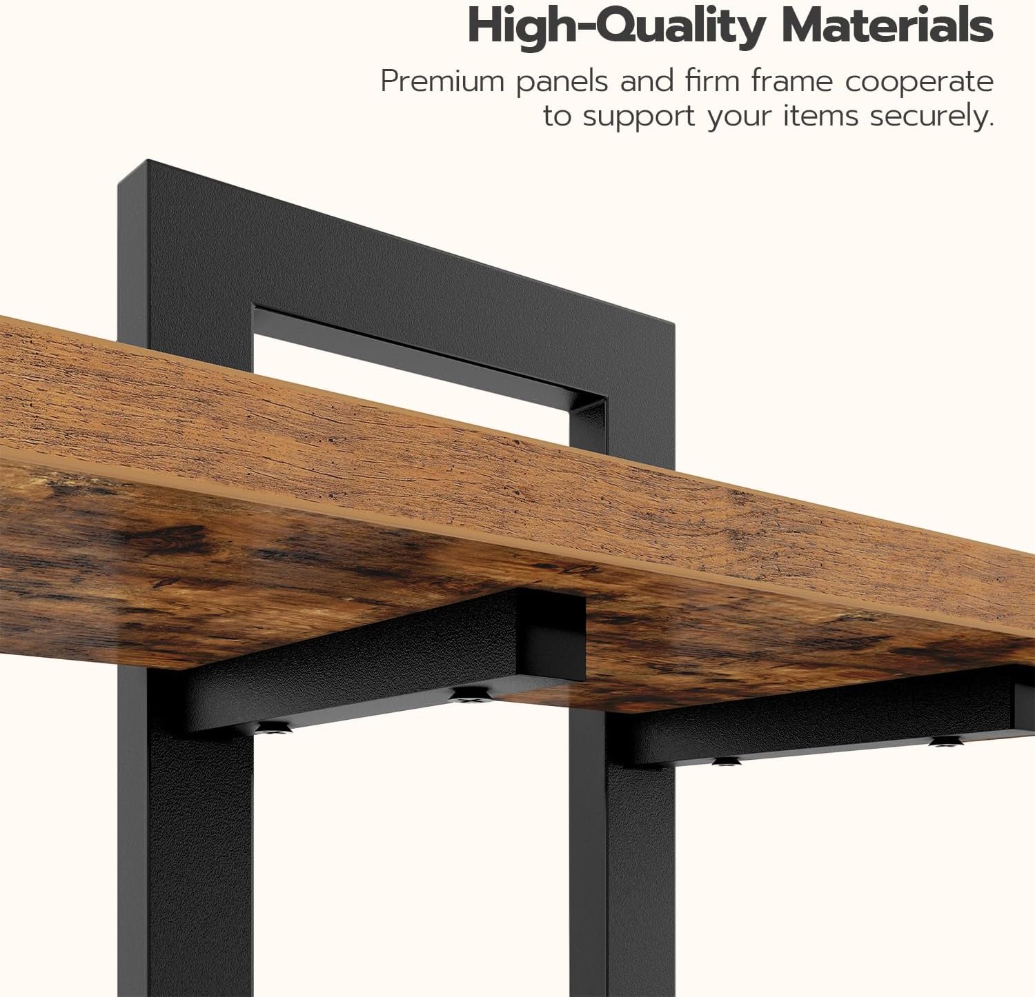 716XCgSXNL._AC_SL1500_.jpg HOOBRO Floating Shelves, 15 Inch Wall Shelf Set of 2, Wall Mounted Storage Shelves 2-Tier, Hanging Bathroom Shelves, for Living Room, Bedroom, Bathroom, Kitchen, Rustic Brown and Black BF32BJ01 - Image 6