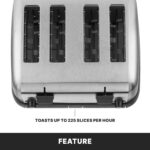 Waring (WCT708) Four-Compartment Pop-Up Toaster, Silver - Image 4