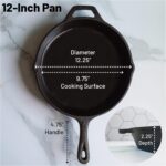 Backcountry Iron 12 Inch Round Large Pre-Seasoned Cast Iron Skillet - Image 3