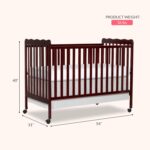 Dream On Me Carson Classic 3-in-1 Convertible Full-Size Baby Crib in Espresso, GreenGuard Gold & JPMA, 4 Mattress Heights, Converts to Day & Toddler Bed, Locking Wheels, Classic Nursery Design - Image 4
