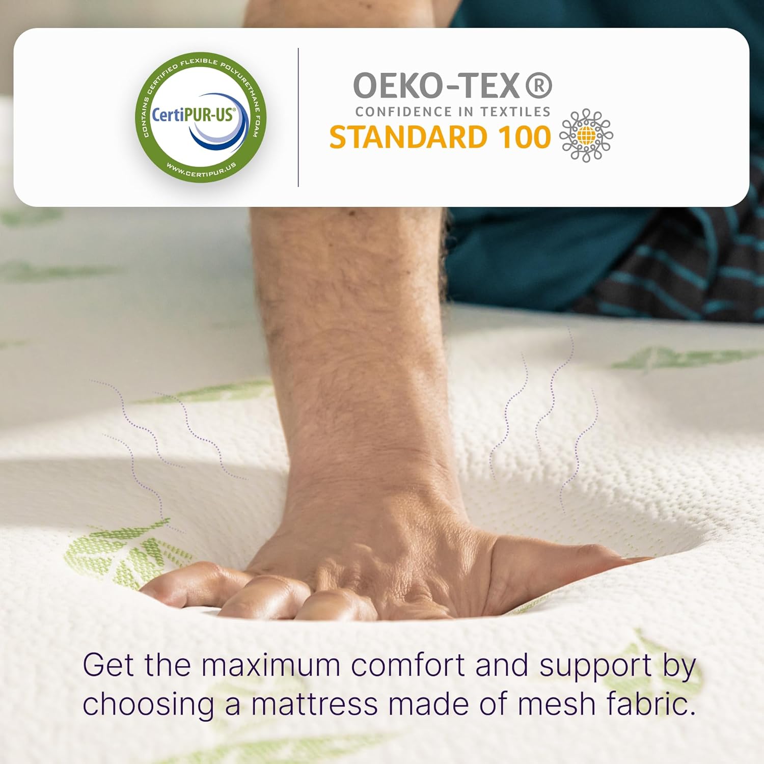 718rxsXg8IL._AC_SL1500_.jpg NapQueen Twin Size, 6 Inch Anula Green Tea Infused Memory Foam Mattress, Bed in a Box, CertiPUR-US Certified - Image 4