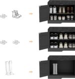 2-Tier Storage Bench, Shoe Bench with Thickened Padded Seat Cushion, Entryway Bench with 4 Doors, Adjustable Shelf, 13.8" D x 45.3" W x 18.5" H, for Entryway, Living Room, Bedroom, Black - Image 8