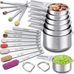 Measuring Cups and Spoons Set of 20, 7 Stainless Steel Nesting Measuring Cups & 7 Spoons, 1 + Leveler & 5 Mini Measuring Spoons for Cooking & Baking - Image 2