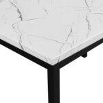 Roundhill Furniture Noyes Metal Dining Table with Laminated Faux Marble Top, Off-White - Image 5