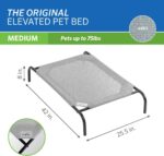 Coolaroo Original Elevated Dog Bed - Breathable Off-The-Ground Pet Bed with Cooling Fabric, Joint Relief & Moisture-Resistant Fabric, 100% Recyclable, Easy Clean, Grey, Medium - Image 5