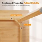 HOOBRO Bamboo Dining Table, Square Dining Table for 2, 27.6" Kitchen Table for Small Space, Writing Table, Easy to Assemble, for Dining Room, Living Room, Office, Kitchen, Natural YL70CZ01G1 - Image 5