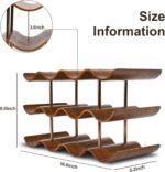Countertop Wine Rack - 12 Bottle Freestanding Wine Bottle Holder Stand - 3 Tier Wooden Wine Storage Rack - Walnut Wavy Wine Organizer for Cabinet Pantry Home Kitchen Bar - Image 5