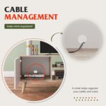 WLIVE TV Stand for 55 60 inch TV, Boho Entertainment Center with Storage Cabinets, TV Console for Living Room Decor, Greige White - Image 8